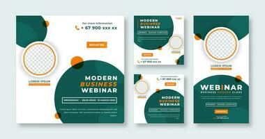 Modern Business Webinar Social Media Post for Online Marketing Promotion Banner, Story and Web Internet Ads Flyer vector