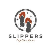 pair of flip flops vector illustration logo