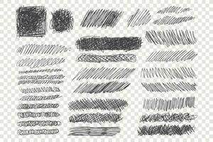 Ink pen scribble vector illustrations set