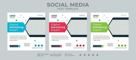 Digital Marketing Social Media Post design Set vector