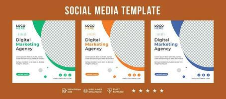 Digital Marketing Social Media Post design Set vector