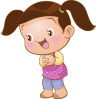 linda pequeño niños niña o niños dibujos animados personaje png