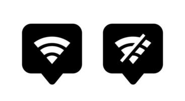 Wifi icono con habla burbujas en línea y desconectado red vector