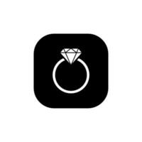 Diamond ring icon vector isolated on a square background