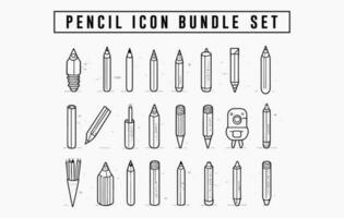 Set of Pencil icon vector free, Pencil icon Bundle Vector illustration, Pencil outline icon bundle, Pencil Silhouette collection