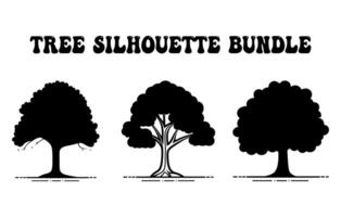 árbol silueta conjunto gratis vector, bosque arboles manojo, plantas silueta, árbol vector