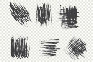 Brushstroke scribbles vector illustrations set