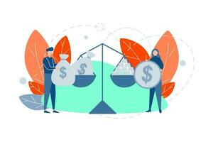 Money counting, dollar, balance business concept vector