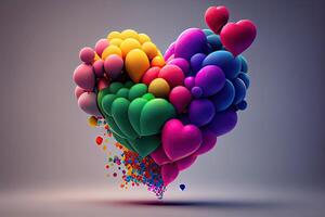 en forma de corazon globos para San Valentín día. generativo ai foto