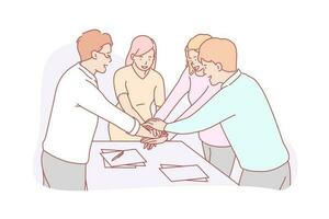 Teamwork or coworking, business concept vector