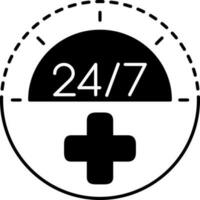 solid icon for twenty four by seven vector