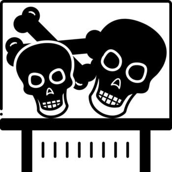 solid icon for bones vector