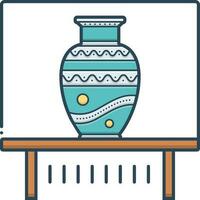 color icon for vase vector