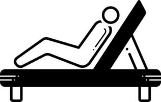 solid icon for resting ,chair, repose ,slumber, lie ,back ,relax vector