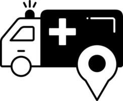 solid icon for ambulance location vector