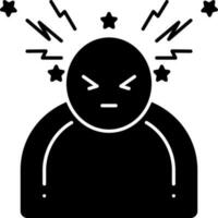 solid icon for headache vector
