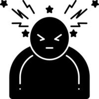 solid icon for headache vector