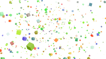 abstrait coloré beaucoup de cube flottant autour recouvrir isolé transparent alpha png