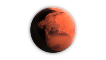 3D Render Mars Planet 360 Rotation On Galaxy Space Star Field 3D Illustration Isolated Transparent Alpha PNG