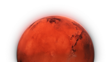 3d machen schließen oben Mars Planet 360 Drehung auf Galaxis Raum Star Feld 3d Illustration isoliert transparent Alpha png