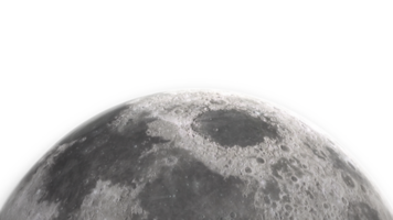 3d render fechar acima lua rotação planeta em galáxia espaço 3d ilustração fundo isolado transparente alfa png