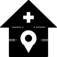 solid icon for hospital vector