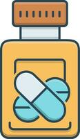 color icon for medication vector