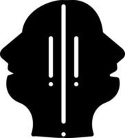 solid icon for two faced vector