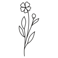 linha arte floral mão desenhado png