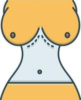 color icon for breast augmentation vector