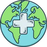 color icon for global medical services vector