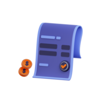 Invoice 3d Icon png