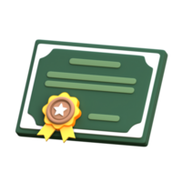 ícone de certificado 3d png
