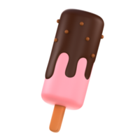 la glace crème sur une bâton 3d icône png