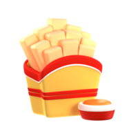 francés papas fritas 3d icono png