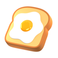 toast with egg 3d Icon png