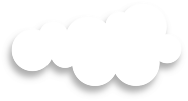 White Cloud with Shadow Design Element png