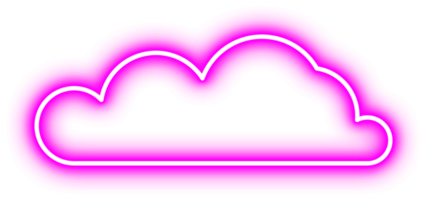 Glowing Neon Cloud Design Element png