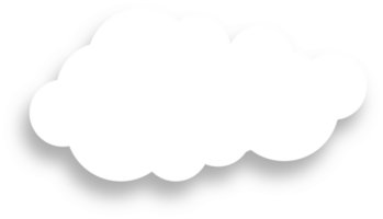 White Cloud with Shadow Design Element png