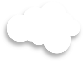 Weiß Wolke mit Schatten Design Element png