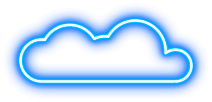 Glowing Neon Cloud Design Element png