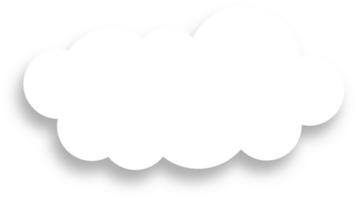 White Cloud with Shadow Design Element png