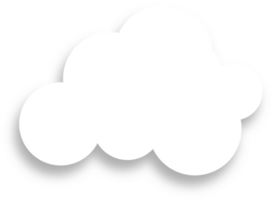 White Cloud with Shadow Design Element png