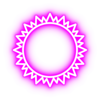 Glowing Neon Sun Design Element png