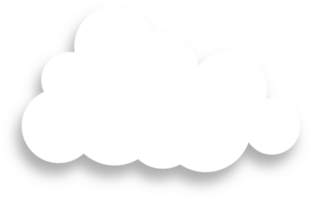 White Cloud with Shadow Design Element png