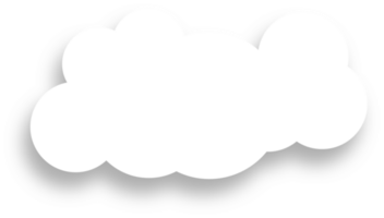 White Cloud with Shadow Design Element png