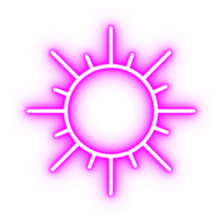 Glowing Neon Sun Design Element png