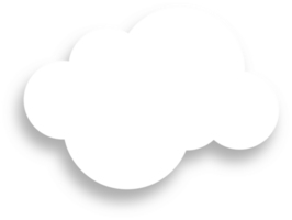 Weiß Wolke mit Schatten Design Element png