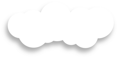 White Cloud with Shadow Design Element png