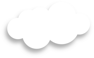 White Cloud with Shadow Design Element png